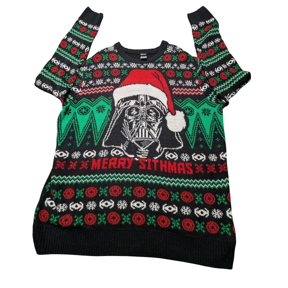 Star Wars Darth Vader Merry Sithmas Ugly Christmas Sweater Mens 2XL Black Red